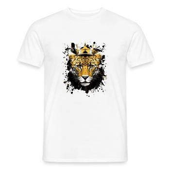 Couronne de portrait de tête de guépard - T-shirt homme - blanc - Devant - AI Model Male 178 dark (178cm)