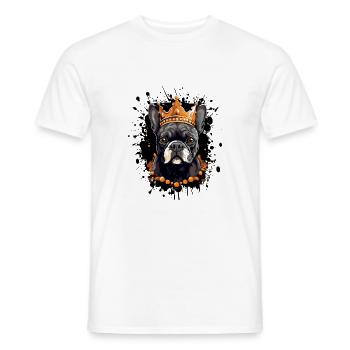 Französische Bulldogge Hund Krone Porträt - Männer T-Shirt - Weiß - Vorne - AI Model Male 178 dark (178cm)