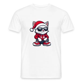 Noël des chats Noël - T-shirt homme - blanc - Devant - AI Model Male 178 dark (178cm)