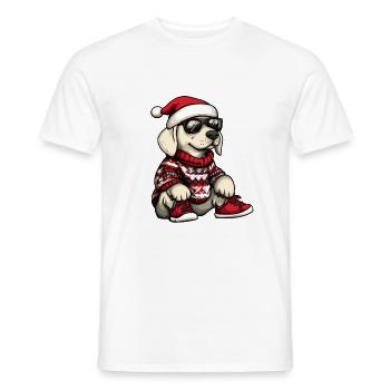 Labrador Chien Noël Noël - T-shirt homme - blanc - Devant - AI Model Male 178 dark (178cm)
