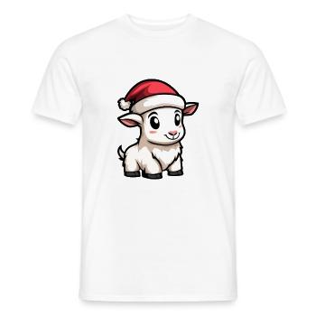 Chèvre de montagne Noël Noël - T-shirt homme - blanc - Devant - AI Model Male 178 dark (178cm)