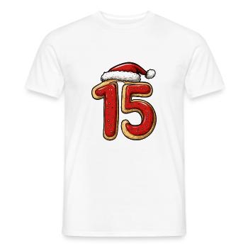15 Numéro Noël - T-shirt homme - blanc - Devant - AI Model Male 178 dark (178cm)
