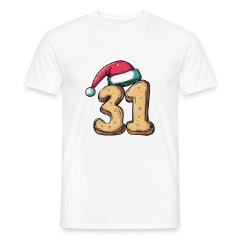 31 Nombre Noël - T-shirt homme - blanc - Devant - AI Model Male 178 dark (178cm)