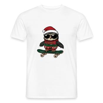 Eule Weihnachten Lustig - Männer T-Shirt - Weiß - Vorne - AI Model Male 178 dark (178cm)
