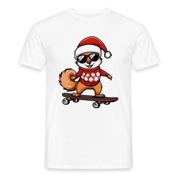 Squirrel Christmas Funny - Men's T-Shirt - white - Front - AI Model Male 178 dark (178cm)