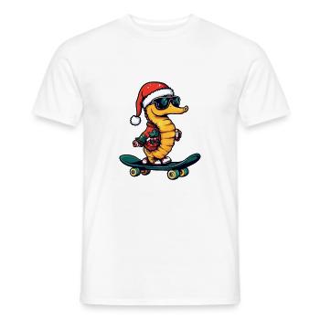 Seahorse Christmas Funny - Men's T-Shirt - white - Front - AI Model Male 178 dark (178cm)