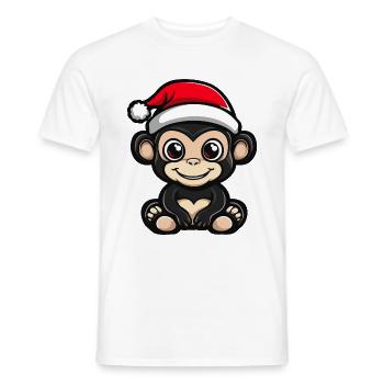 Monkey Christmas Cute - Men's T-Shirt - white - Front - AI Model Male 178 dark (178cm)