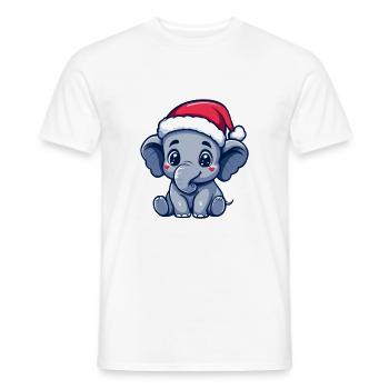 Elefant Weihnachten Niedlich - Männer T-Shirt - Weiß - Vorne - AI Model Male 178 dark (178cm)