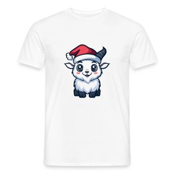 Chèvre de montagne Noël mignon - T-shirt homme - blanc - Devant - AI Model Male 178 dark (178cm)