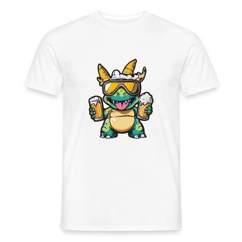 Dinosaurier triceratops Ski Bier - Männer T-Shirt - Weiß - Vorne - AI Model Male 178 dark (178cm)