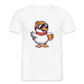Goose Ski Beer - Men's T-Shirt - white - Front - AI Model Male 178 dark (178cm)