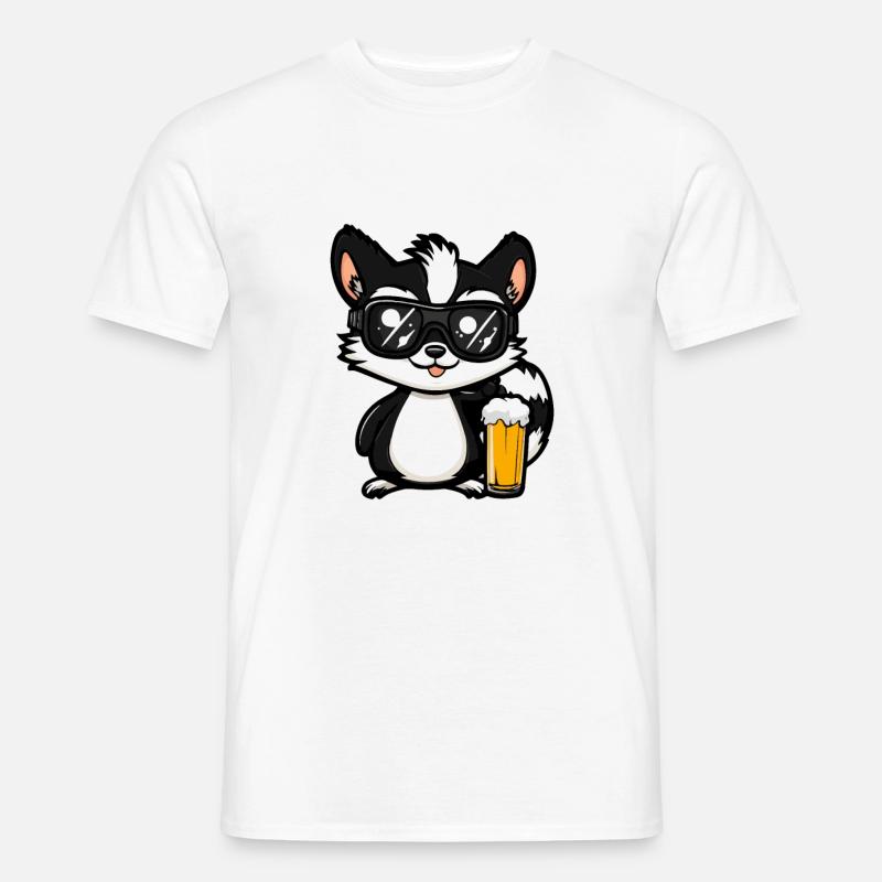 Stinktier Ski Bier - Männer T-Shirt - Weiß