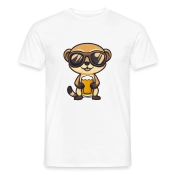 Bière de ski Meerkat - T-shirt homme - blanc - Devant - AI Model Male 178 dark (178cm)
