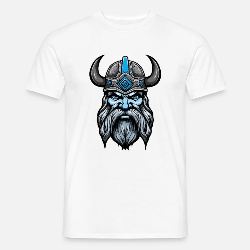Wikinger Kopf Valhalla Odin - Männer T-Shirt - Weiß