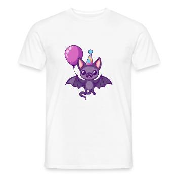 Chauve-souris Anniversaire Bébé - T-shirt homme - blanc - Devant - AI Model Male 178 dark (178cm)