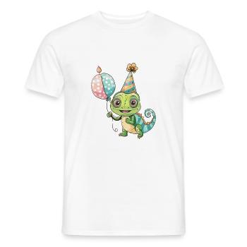 Chameleon Birthday Baby - Men's T-Shirt - white - Front - AI Model Male 178 dark (178cm)
