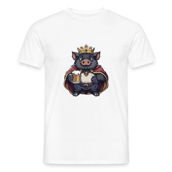Schwein Bier Lustig Wildschwein - Männer T-Shirt - Weiß - Vorne - AI Model Male 178 dark (178cm)