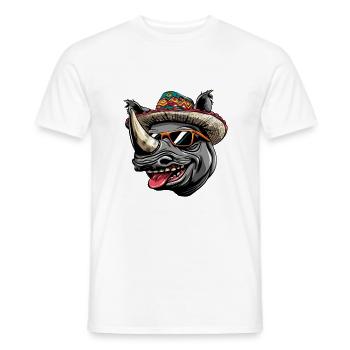 Nashorn Lustig Sombrero - Männer T-Shirt - Weiß - Vorne - AI Model Male 178 dark (178cm)