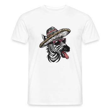 Zebra Comic Lustig Sombrero - Männer T-Shirt - Weiß - Vorne - AI Model Male 178 dark (178cm)