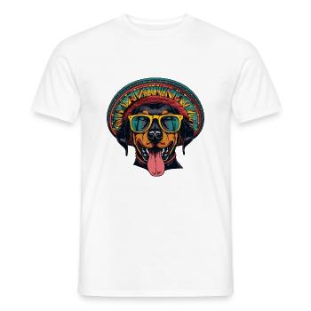 Dobermann Hund Lustig Sombrero - Männer T-Shirt - Weiß - Vorne - AI Model Male 178 dark (178cm)
