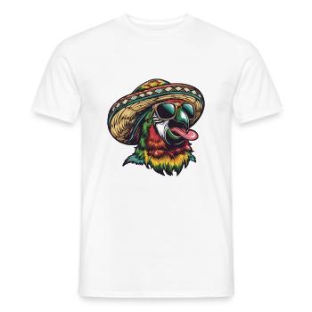 Perroquet Bande Dessinée Drôle Sombrero - T-shirt homme - blanc - Devant - AI Model Male 178 dark (178cm)