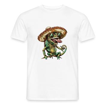Caméléon Drôle Sombrero - T-shirt homme - blanc - Devant - AI Model Male 178 dark (178cm)