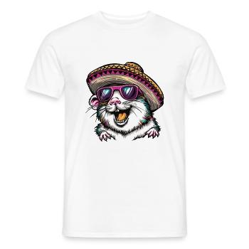 Hamster Lustig Sombrero - Männer T-Shirt - Weiß - Vorne - AI Model Male 178 dark (178cm)