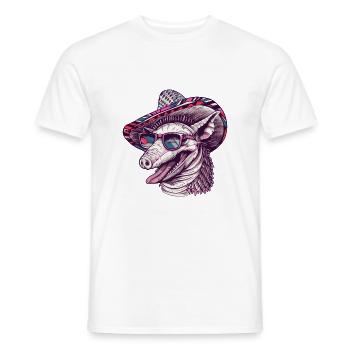 Armadillo Funny Sombrero - T-shirt homme - blanc - Devant - AI Model Male 178 dark (178cm)