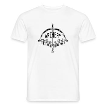 Archery the Traditional Way Bow and Arrow - Men's T-Shirt - white - Front - AI Model Male 178 dark (178cm)