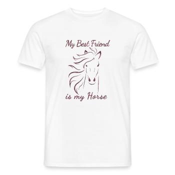 Pferdeliebhaber Mein bester Freund ist mein Pferdereiter - Männer T-Shirt - Weiß - Vorne - AI Model Male 178 dark (178cm)