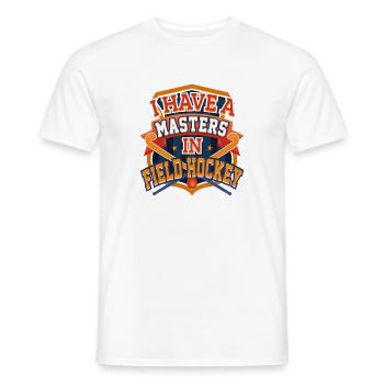 Joueur de hockey sur gazon Maîtrise en hockey sur gazon - T-shirt homme - blanc - Devant - AI Model Male 178 dark (178cm)
