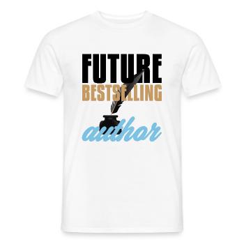 Author Future Bestselling Author Gift Writer Gift - Men's T-Shirt - white - Front - AI Model Male 178 dark (178cm)