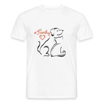 Dog Lover Cat Lover Les animaux sont des familles - T-shirt homme - blanc - Devant - AI Model Male 178 dark (178cm)