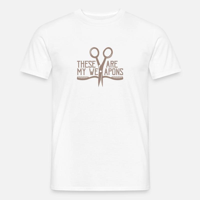 Friseur Friseur Friseur Kammschere - Männer T-Shirt - Weiß
