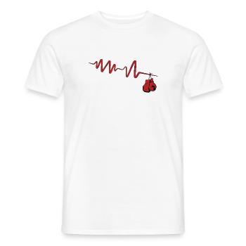 Boxe Heartbeat Hanging Boxing Gants Fun Boxer - T-shirt homme - blanc - Devant - AI Model Male 178 dark (178cm)