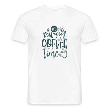 Coffee Lovers Gift Always Coffee Time Fun Coffee - Men's T-Shirt - white - Front - AI Model Male 178 dark (178cm)