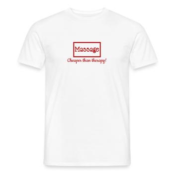 Massage Therapeut Geschenke Massage billiger als - Männer T-Shirt - Weiß - Vorne - AI Model Male 178 dark (178cm)
