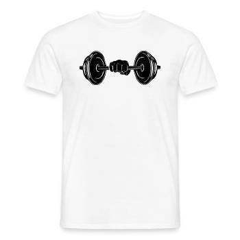 Hantel - Fitness & Bodybuilding - Männer T-Shirt - Weiß - Vorne - AI Model Male 178 dark (178cm)