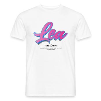 Lea in 3 D mit Bedeutung - Männer T-Shirt - Weiß - Vorne - AI Model Male 178 dark (178cm)