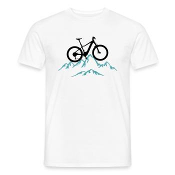 Mountain biking, mountain biking and mountains, cycling - Men's T-Shirt - white - Front - AI Model Male 178 dark (178cm)