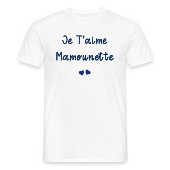 je t'aime Mamounette - T-shirt homme - blanc - Devant - AI Model Male 178 dark (178cm)