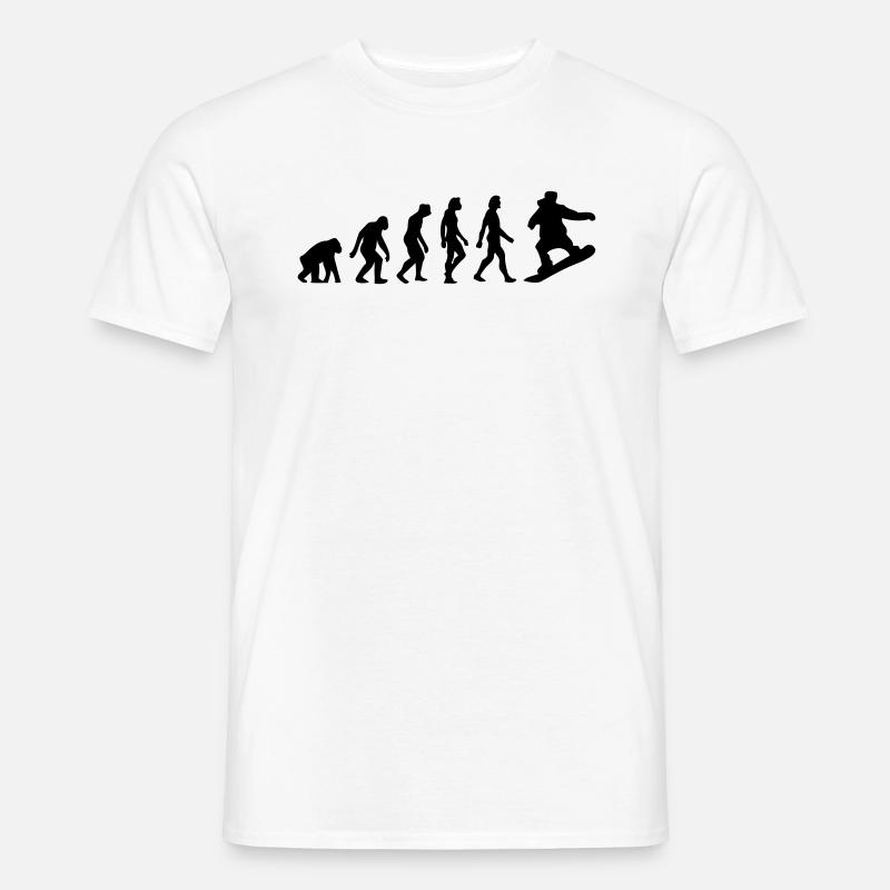 Die Evolution von Snowboarding - Männer T-Shirt - Weiß