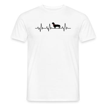 Herzschlag Dackel mit Halstuch - Männer T-Shirt - Weiß - Vorne - AI Model Male 178 dark (178cm)