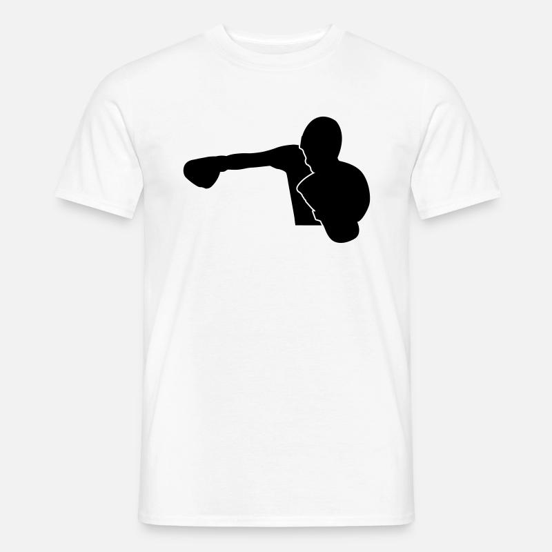 Boxer schlägt KnockOut Design - Männer T-Shirt - Weiß
