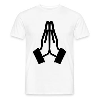 Pray Hands Icon - Men's T-Shirt - white - Front - AI Model Male 178 dark (178cm)