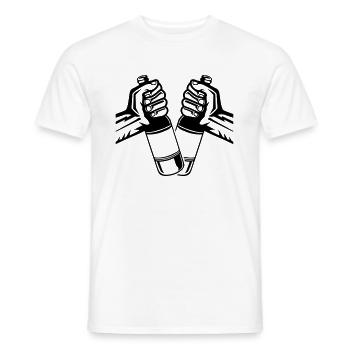 toast beer bottle - Men's T-Shirt - white - Front - AI Model Male 178 dark (178cm)