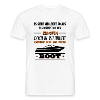 Boot Spruch fuer Bootsbesitzer - Männer T-Shirt - Weiß - Vorne - AI Model Male 178 dark (178cm)