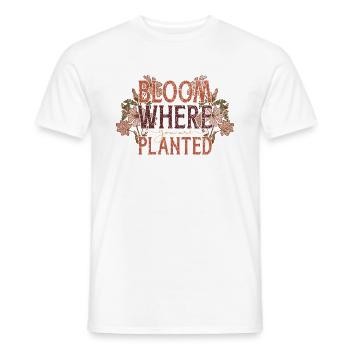 Bloom Where You Are Planted - Men's T-Shirt - white - Front - AI Model Male 178 dark (178cm)
