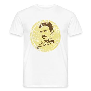 tesla9 - T-shirt homme - blanc - Devant - AI Model Male 178 dark (178cm)