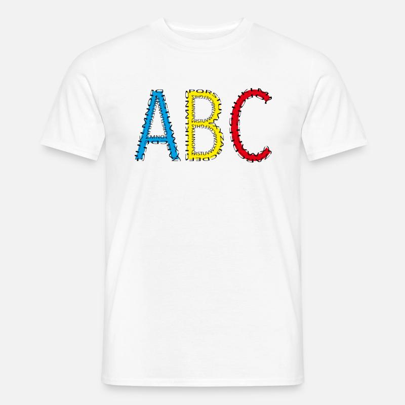 ABC - Schulstart - Schulkind - Männer T-Shirt - Weiß